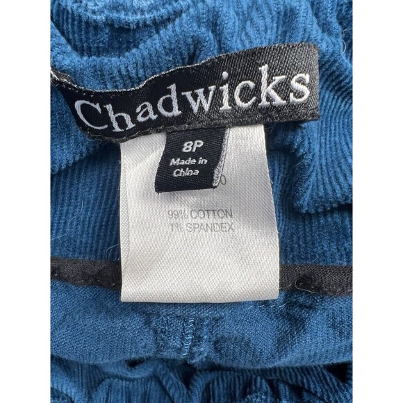 Chadwicks Blue Corduroy Pants 8P (29x27) Elastic Waist Pull On Cotton/Spandex - Picture 8 of 9